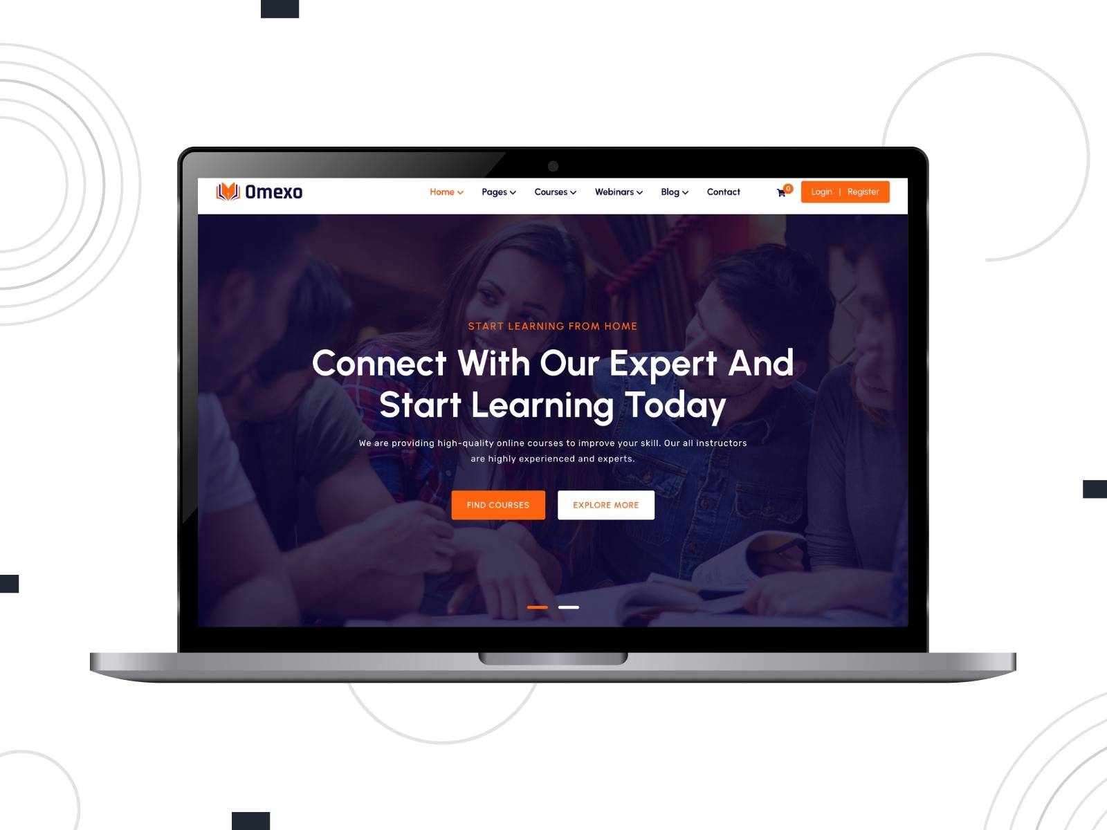 Collage of the Omexo driving school template for WordPress.
