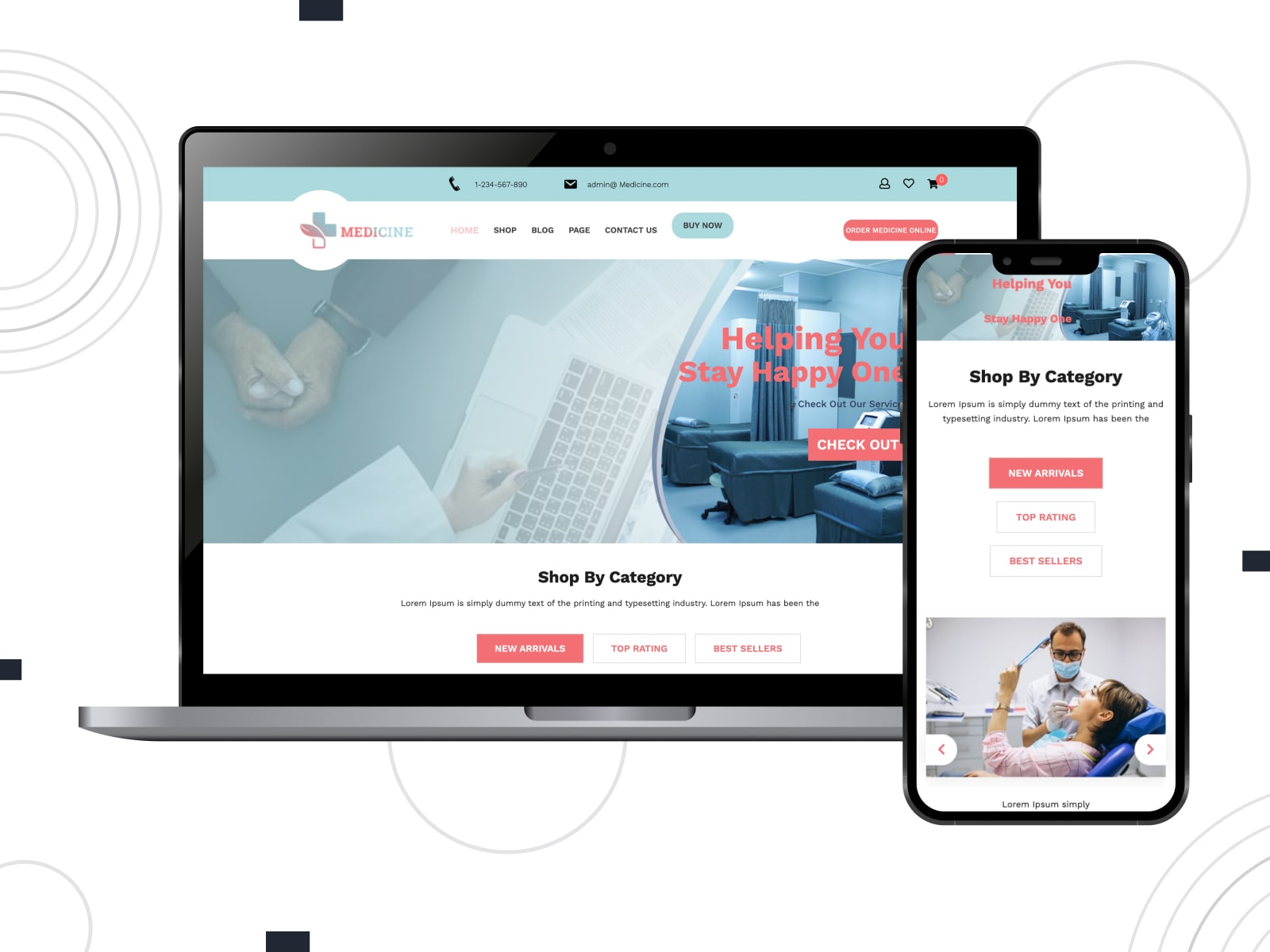 Image of Expert Healthcare, one of the free appointment booking WordPress themes with a full-width page template.