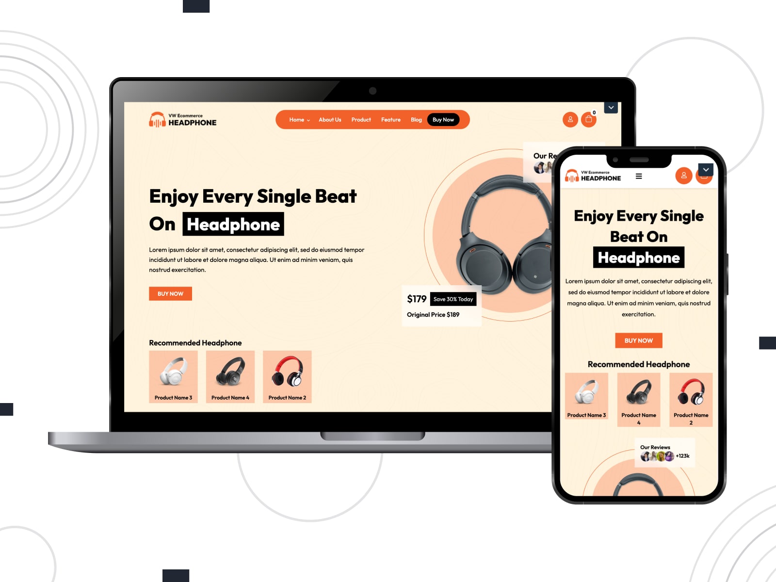 Visual of Ecommerce Landing Page, a modern & free theme for eCommerce WordPress sites with customizable color & typography options.
