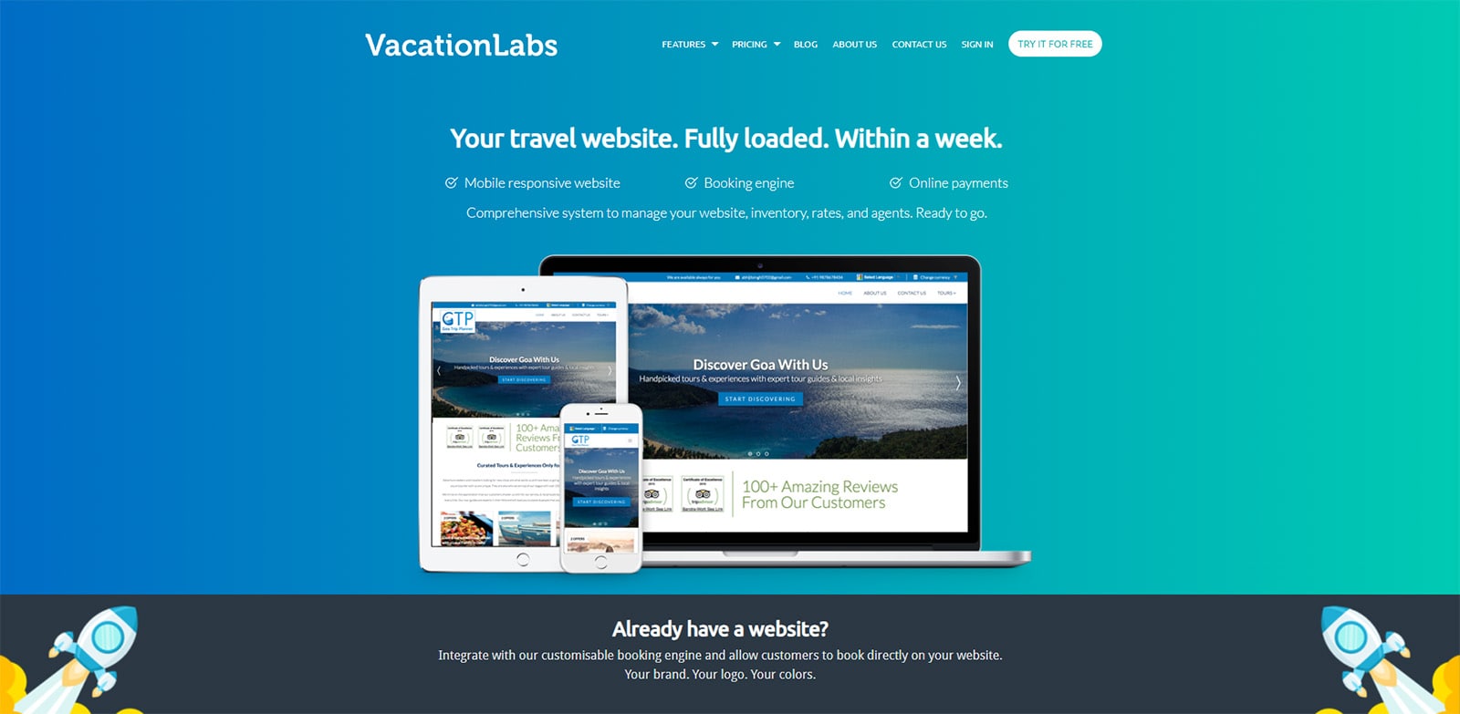 Picture of VacationLabs, a user-friendly website builder for travel agencies and hotels with a mobile app & channel manager.