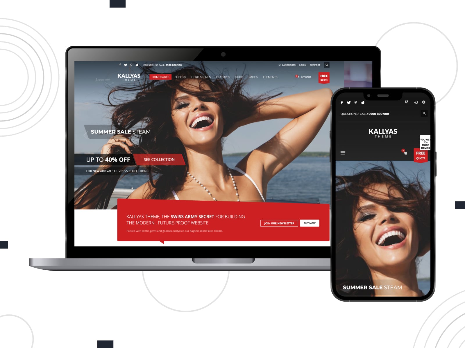 Image of Kallyas, one of the best premium WordPress eCommerce themes with 100+ builder elements.