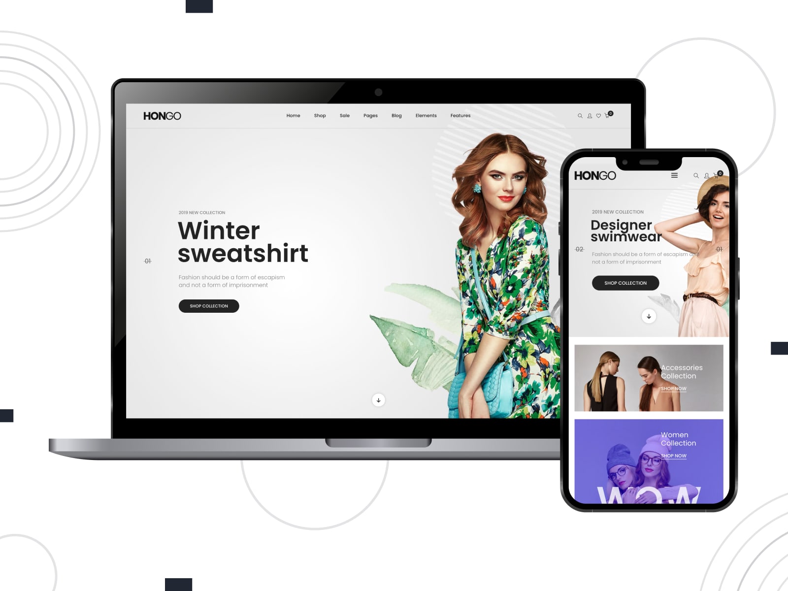 Image of Hongo, a clean & premium WordPress eCommerce theme with multiple product page styles.