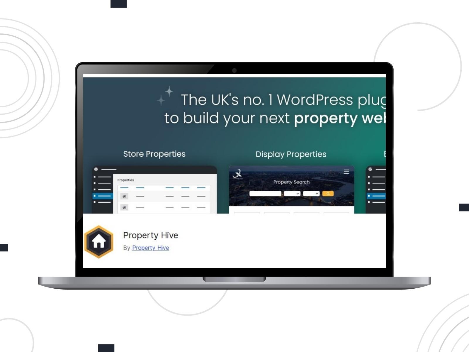Collage of the Property Hive free WordPress plugins for real estate sites.
