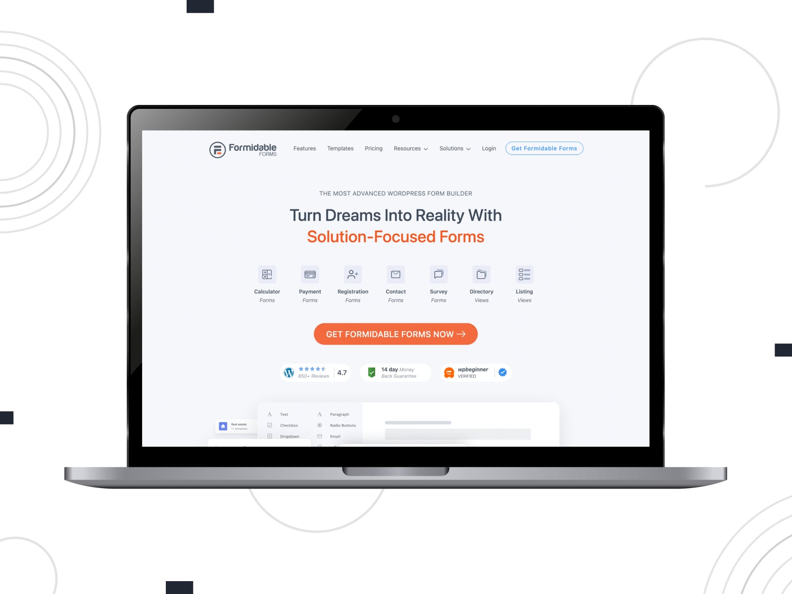 Visual of Formidable Forms, one of the best free WordPress form plugins with enhanced payment forms with diverse integrations.