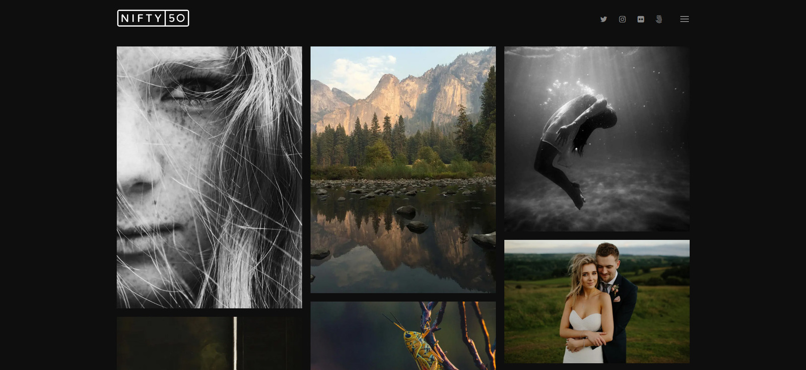 Photo of Niftyfifty, a WordPress theme created for photography portfolios.