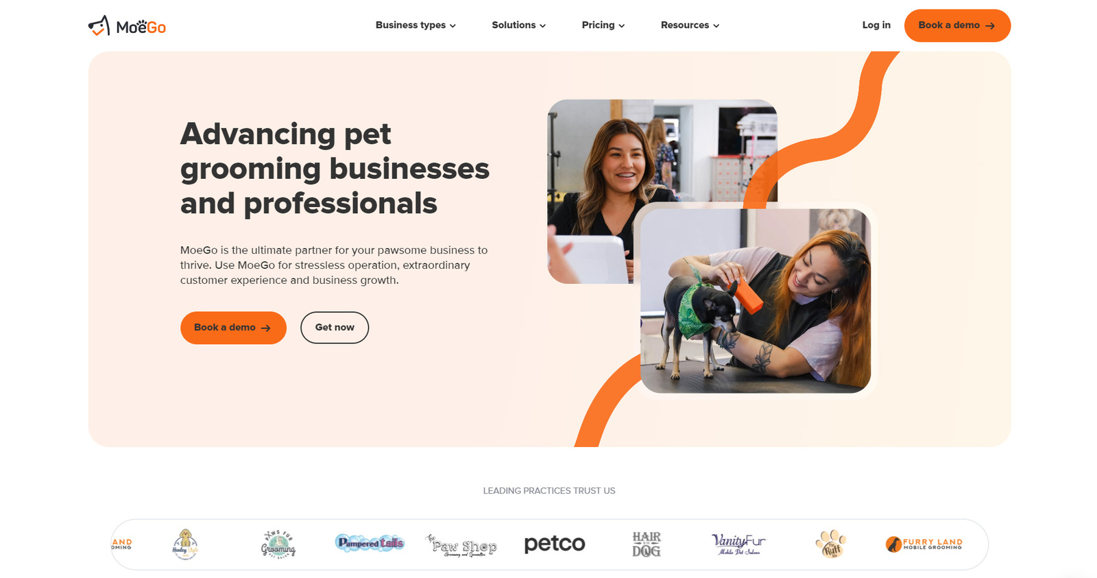 Picture of MoeGo, one of the best pet care software options for pet grooming businesses.
