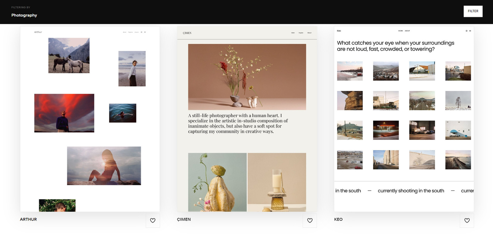 Picture of Squarespace photography templates.