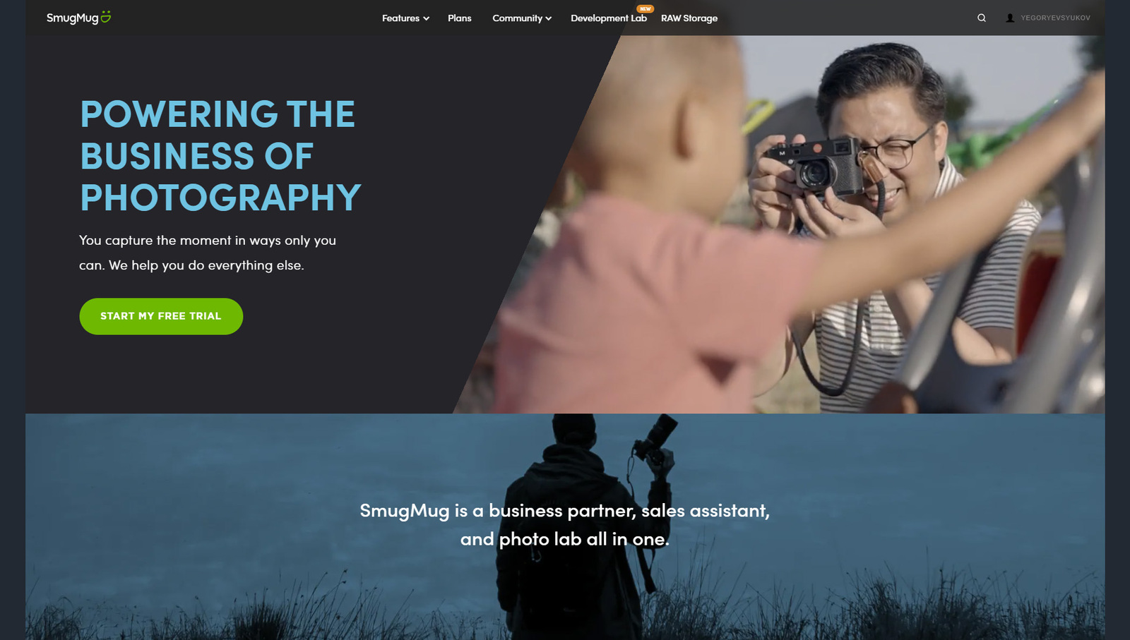Picture of SmugMug, one of the best website builders for photographers.