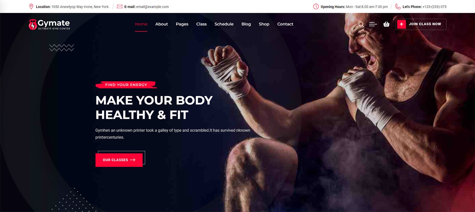 Graphic of Gymat, a visually appealing gym theme for your website.