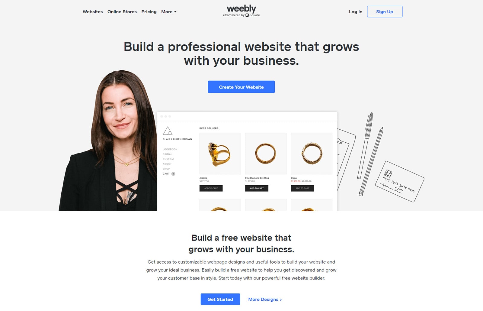 Representation of Weebly, one of the best blog websites with an extensive choice of blog themes.