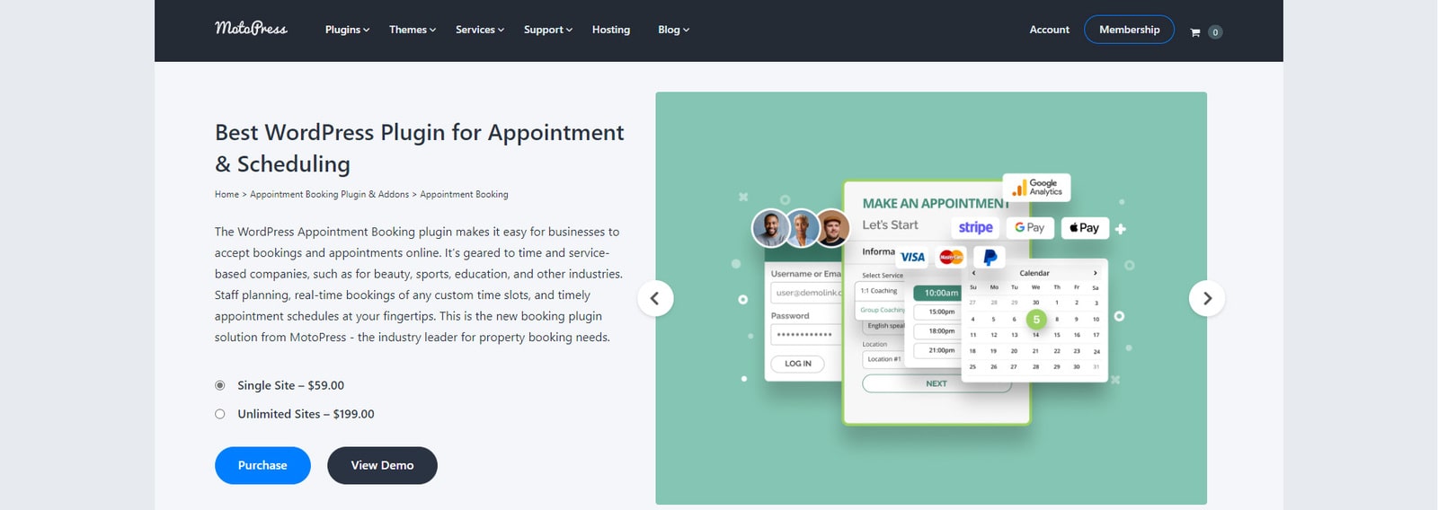 Picture of Appointment Booking, flexible scheduling software for service business with a step-by-step booking wizard.