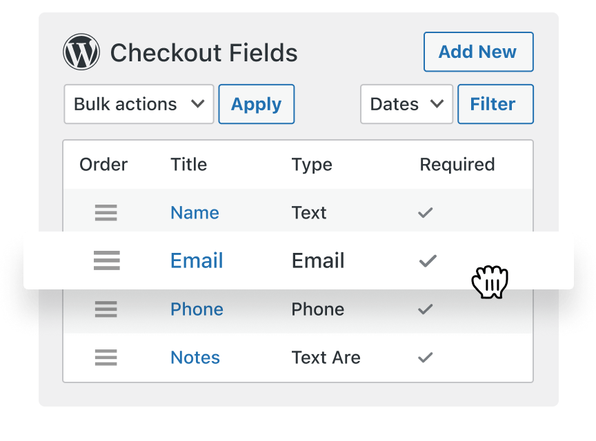 Change the Order of the Checkout Fields