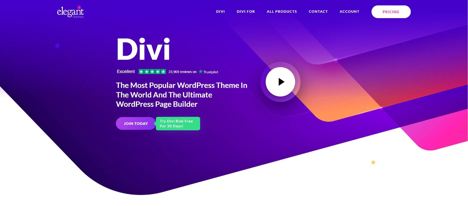 Photograph of Divi, a flexible WordPress page builder with a configurable visual editor UI.