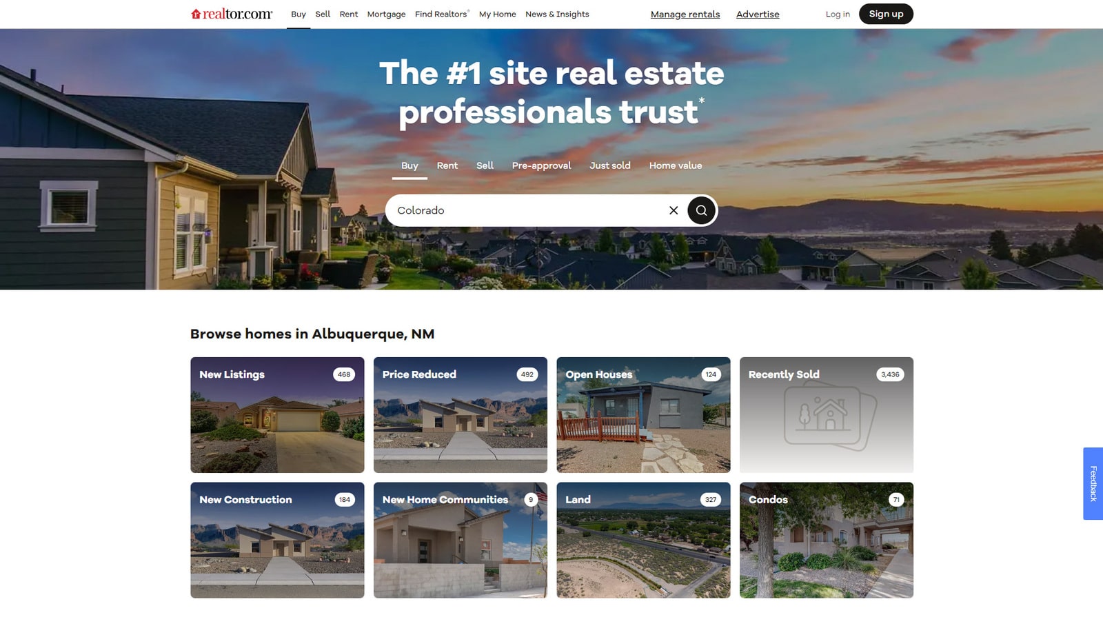 Picture of Realtor, one of the WordPress real estate website examples with multiple tools for real estate owners.