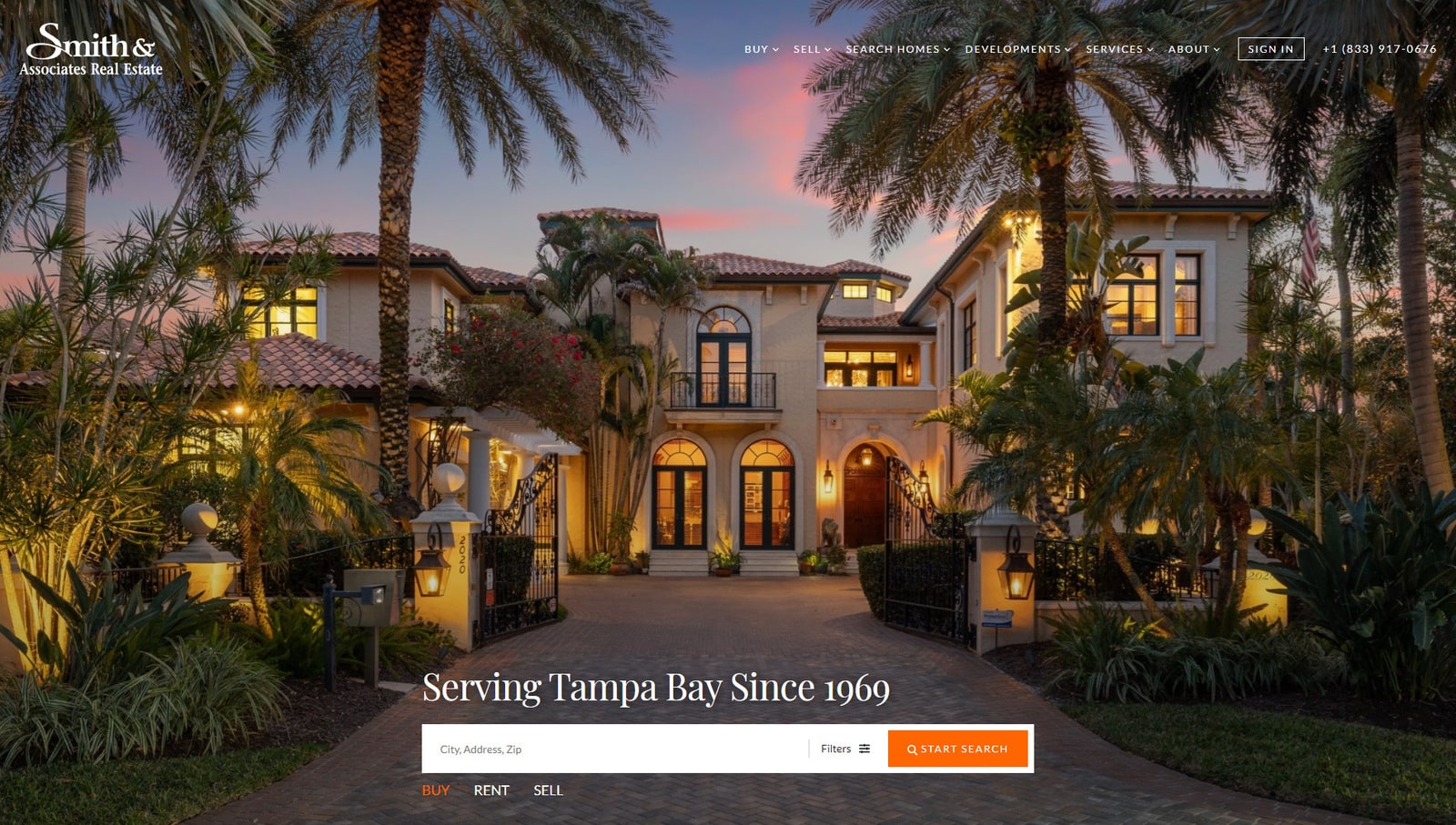 Photograph of Smith & Associates Real Estate, one of the WordPress real estate website examples with listing gallery sections.