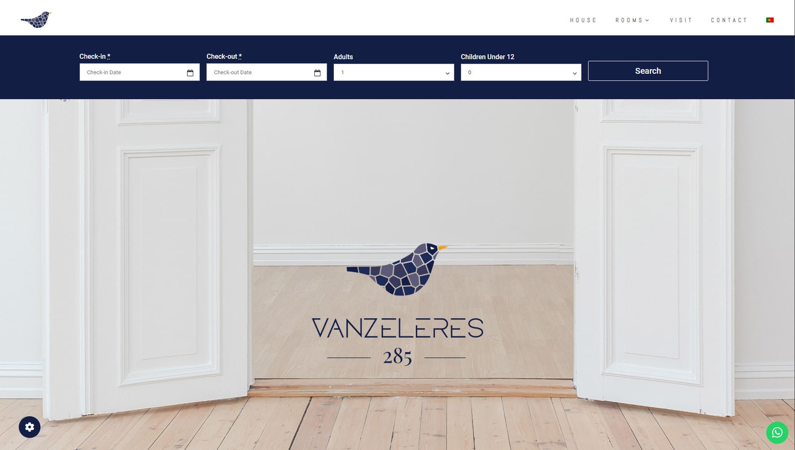 Illustration of Vanzeleres 285, a hotel website design example with 3 room types.