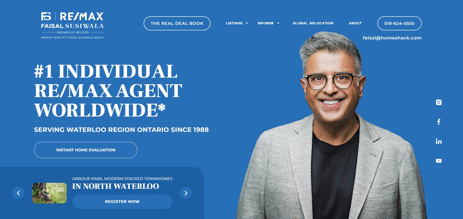 Figure of Faisal Susiwala, the website for a Canadian real estate broker with informative listings with detailed descriptions.