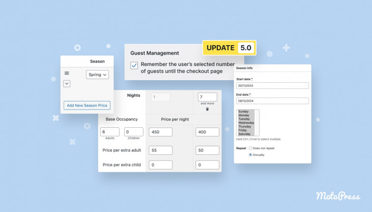 Hotel Booking Plugin 5.0: Extra Guest Fee in Rates & More! - MotoPress