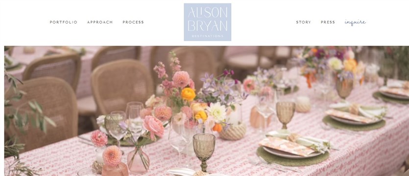 Screenshot of the Alison Bryan Destinations agency homepage.