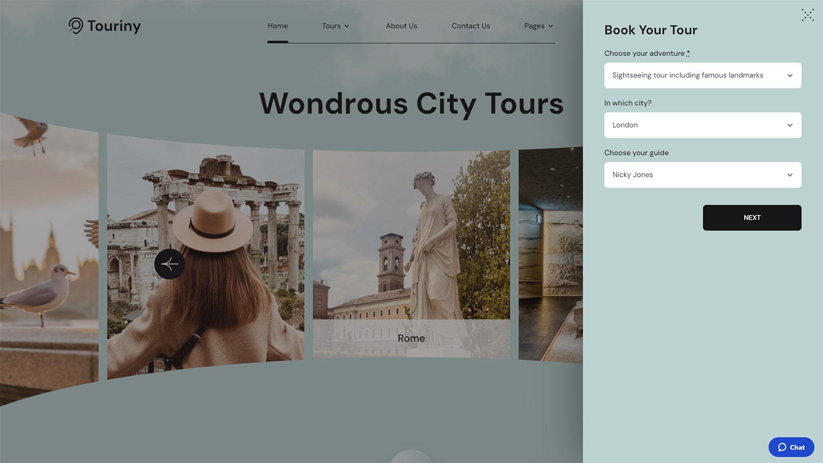 Picture of Appointment Booking, the best WordPress tour booking plugin with a step-by-step tour booking wizard as used in the Touriny WordPress theme.