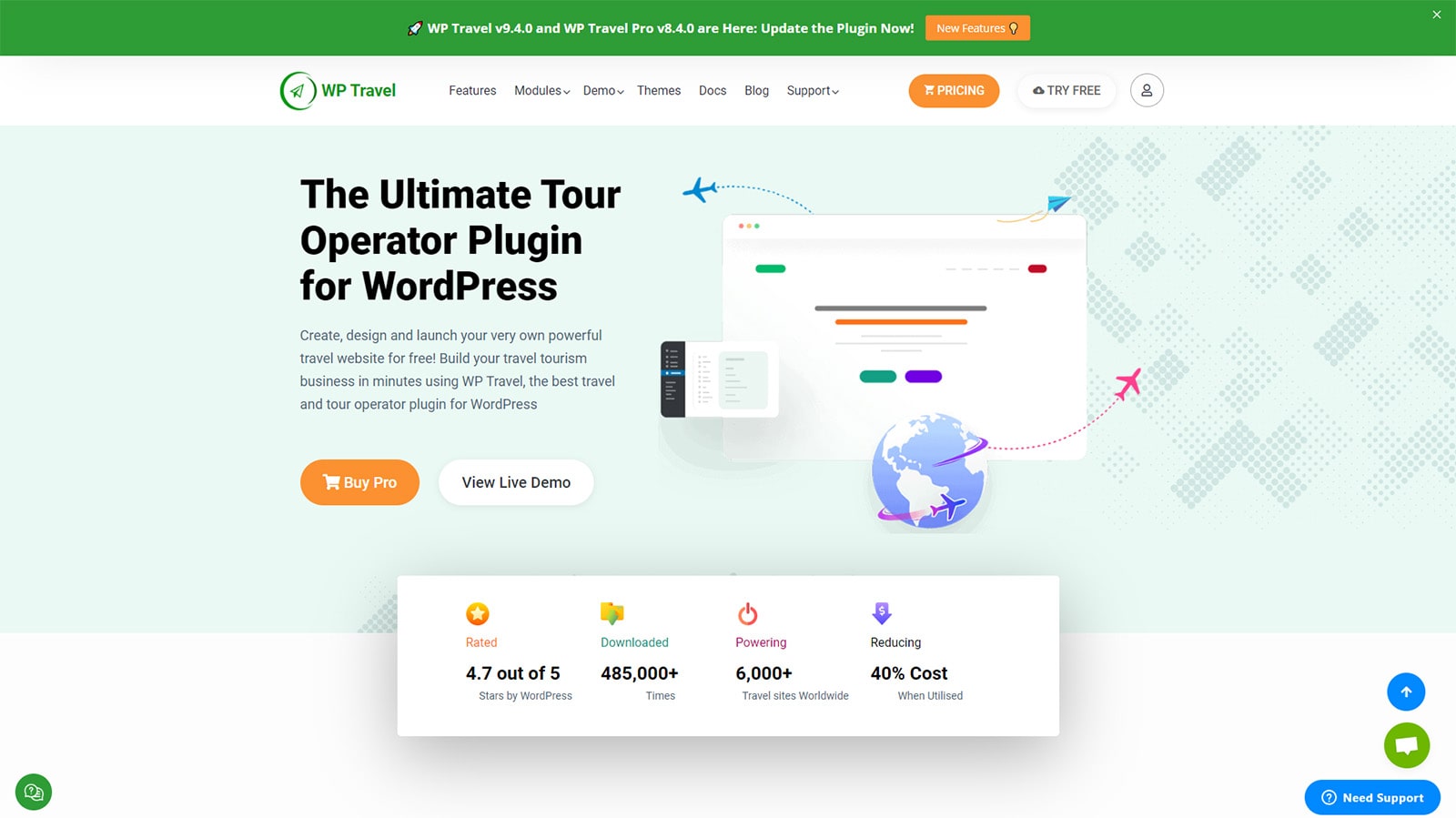 Photograph of WP Travel, the best WordPress tour booking plugin with multiple pricing and date options.