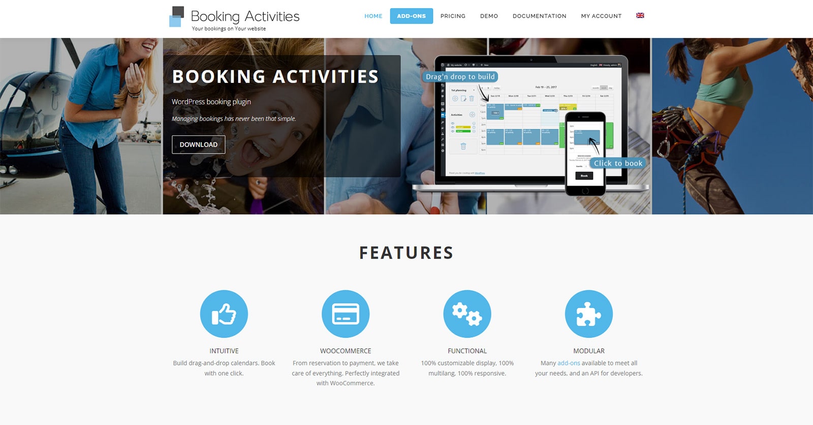 Image of Booking Activities, an easy-to-use WordPress plugin for tour booking with drag-and-drop booking calendar.