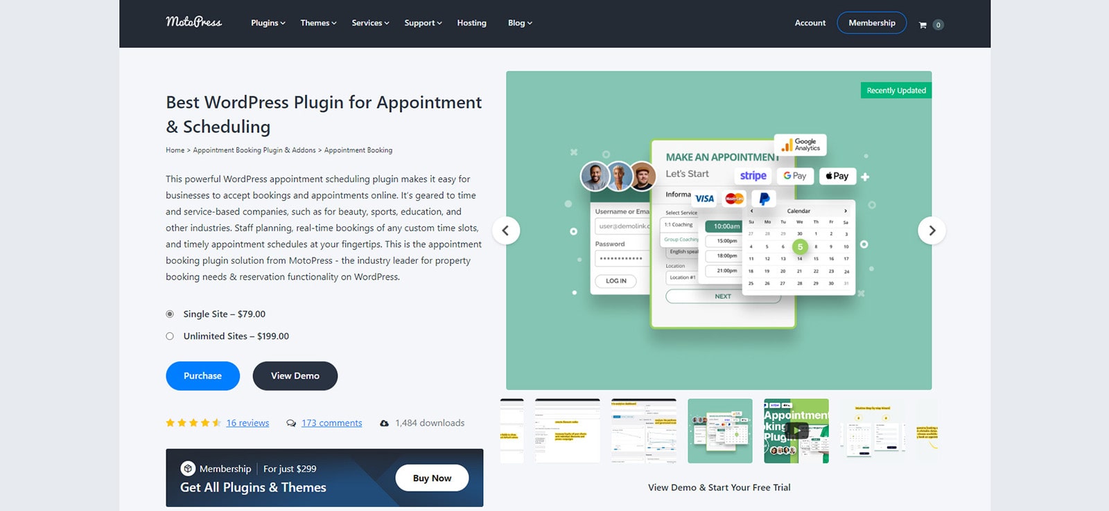 Portrait of Appointment Booking plugin by MotoPress, an alternative to Acuity Scheduling vs Calendly comparison.