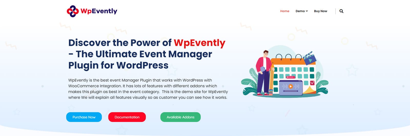 Portrait of WPEvently, the best WordPress event registration plugin with flexible event date options.