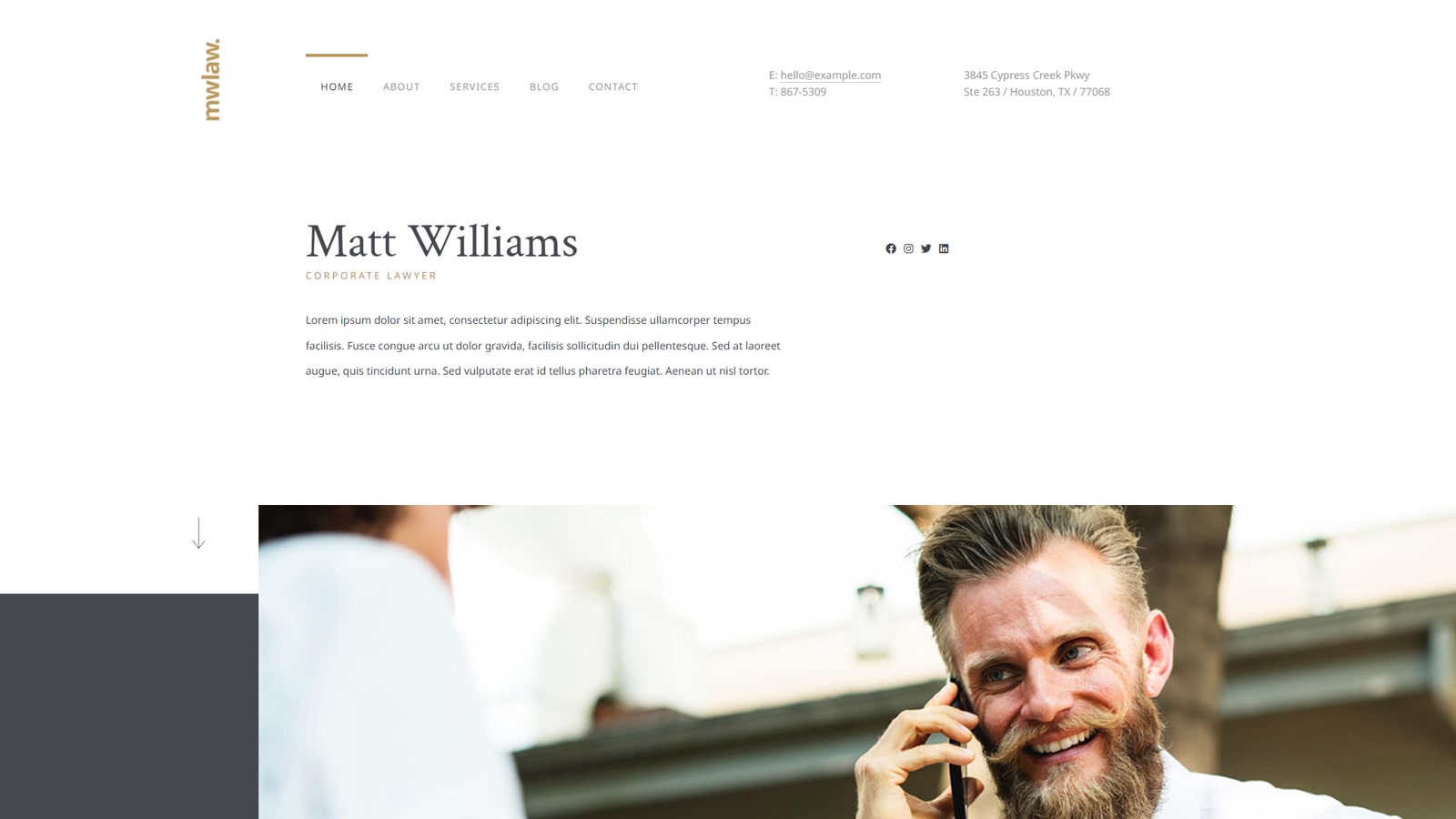 Picture of The X Theme, an attorney WordPress theme with a built-in editor and included elements.