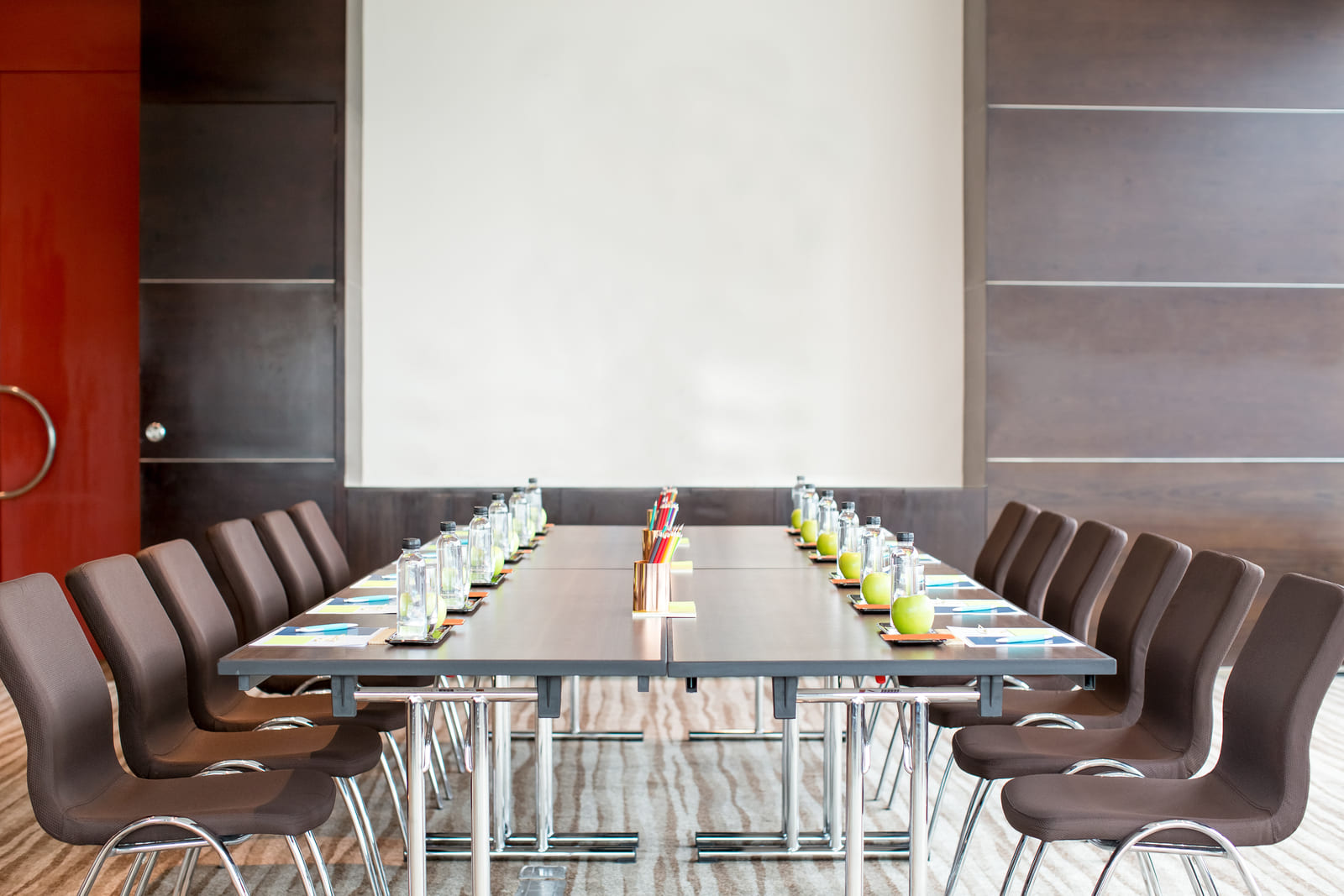 Image of a hotel conference room, a business amenity available in luxury hotels.