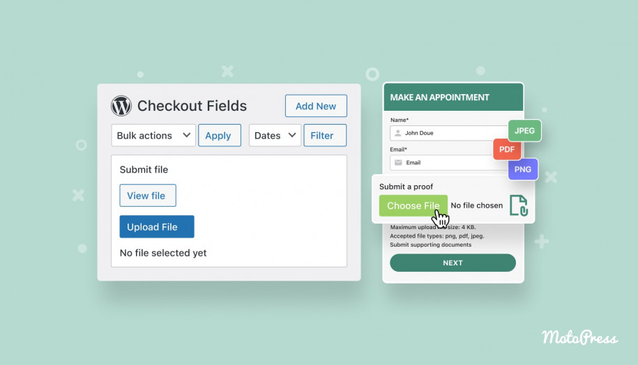 File Upload Checkout Field editor.