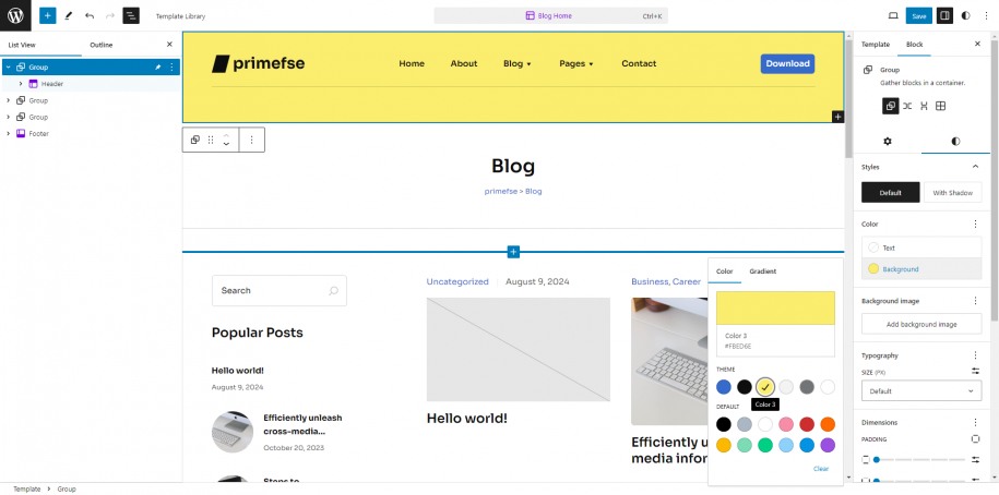 How to Create a WordPress Sticky Header without Plugin (Using a Group ...