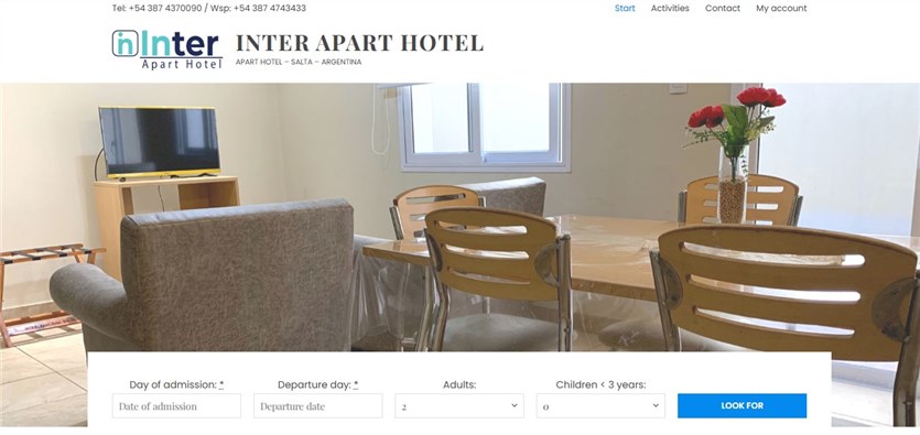 Screenshot of the Inter Apart Hotel homepage.