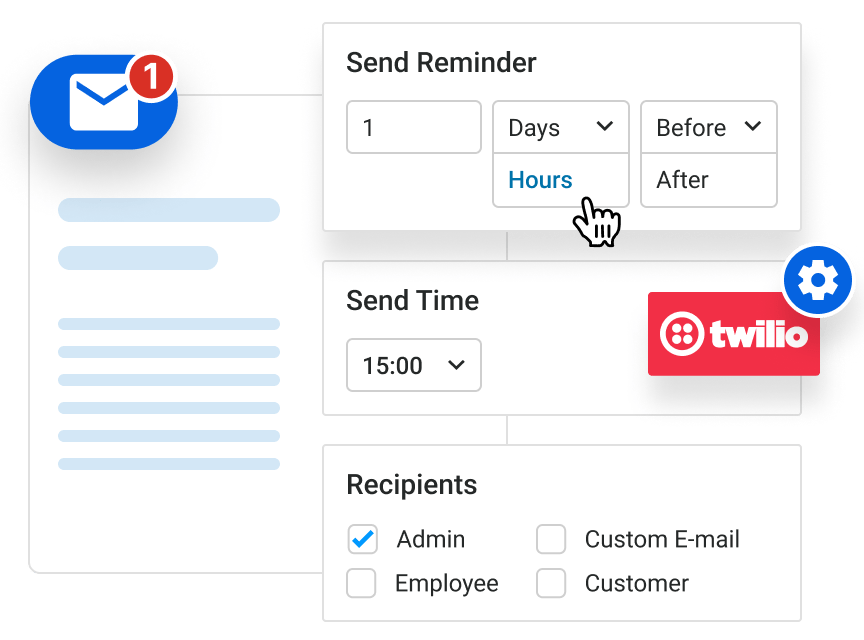 Send Automated Emails & SMS Upon Bookings