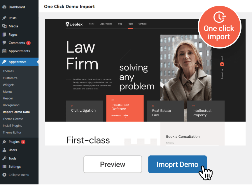 Your Site Like Leolex Law Firm WordPress Theme - in Clicks