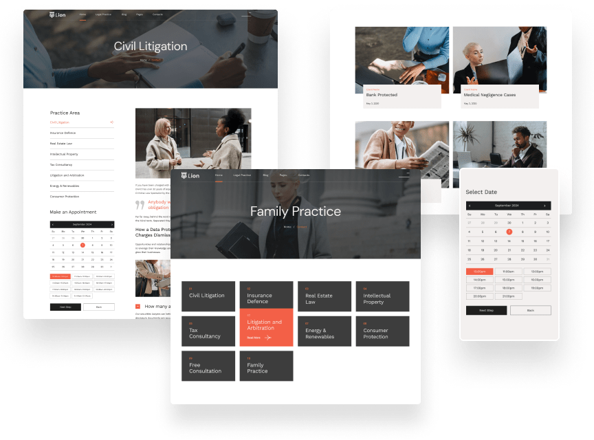 law firm wordpress theme Feature Multiple Legal Practice Areas