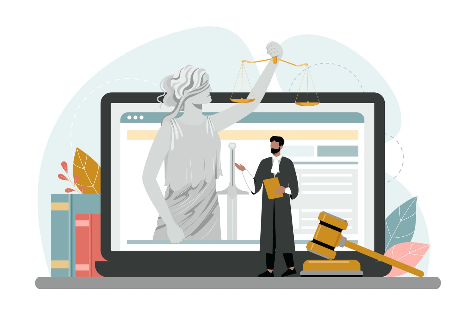 Graphic of a law firm website concept useful for those who want to know how to build law firm website.