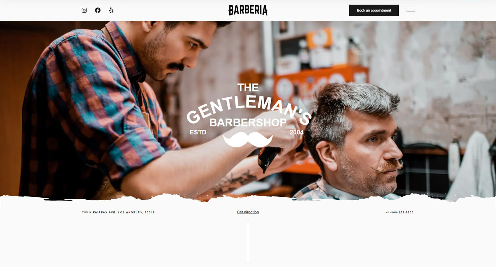 Snapshot of Coiffure, a professionally designed barber website with RTL support.