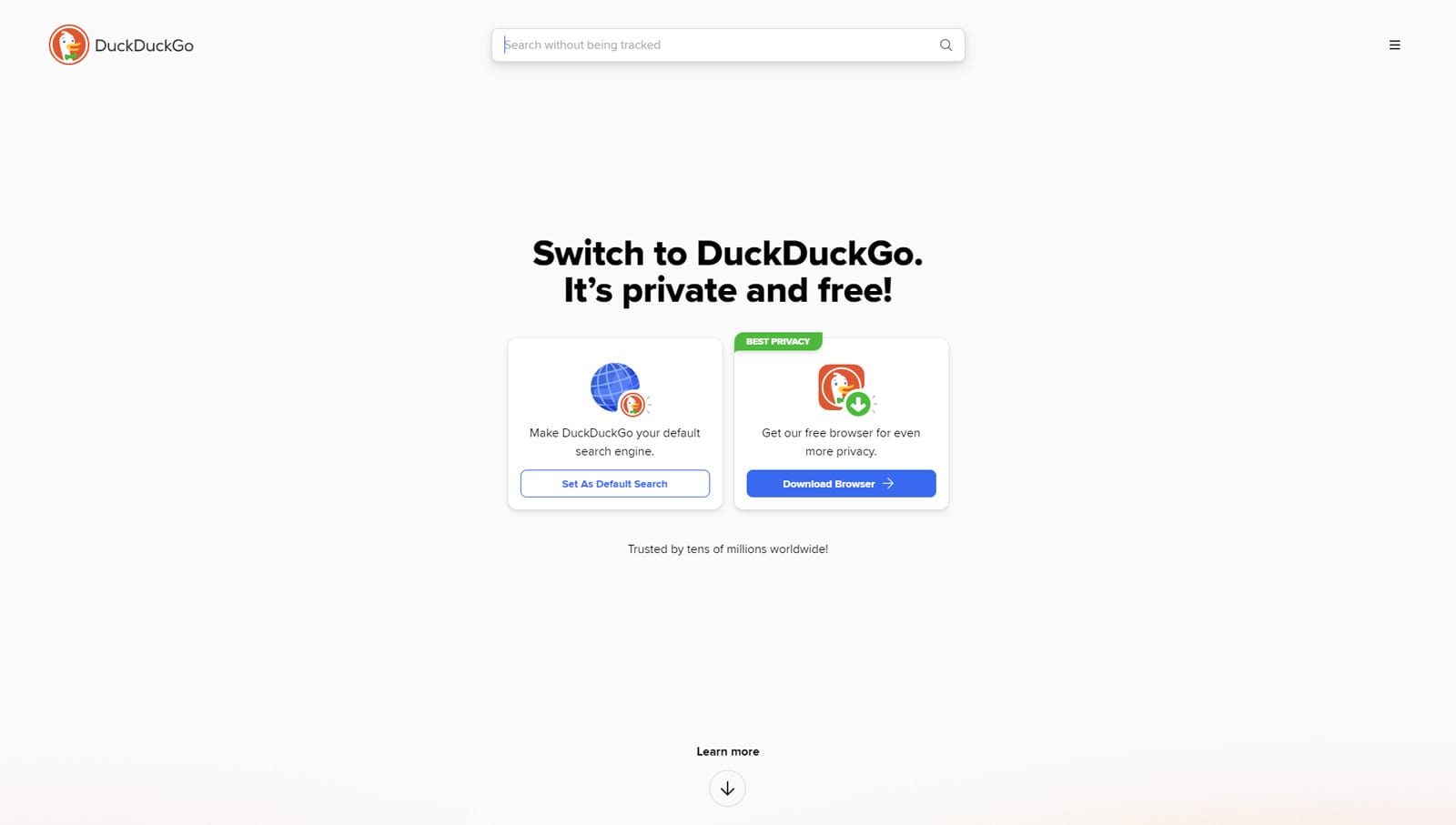 Representation of DuckDuckGo, a privacy-oriented search engine with an anonymity focus.