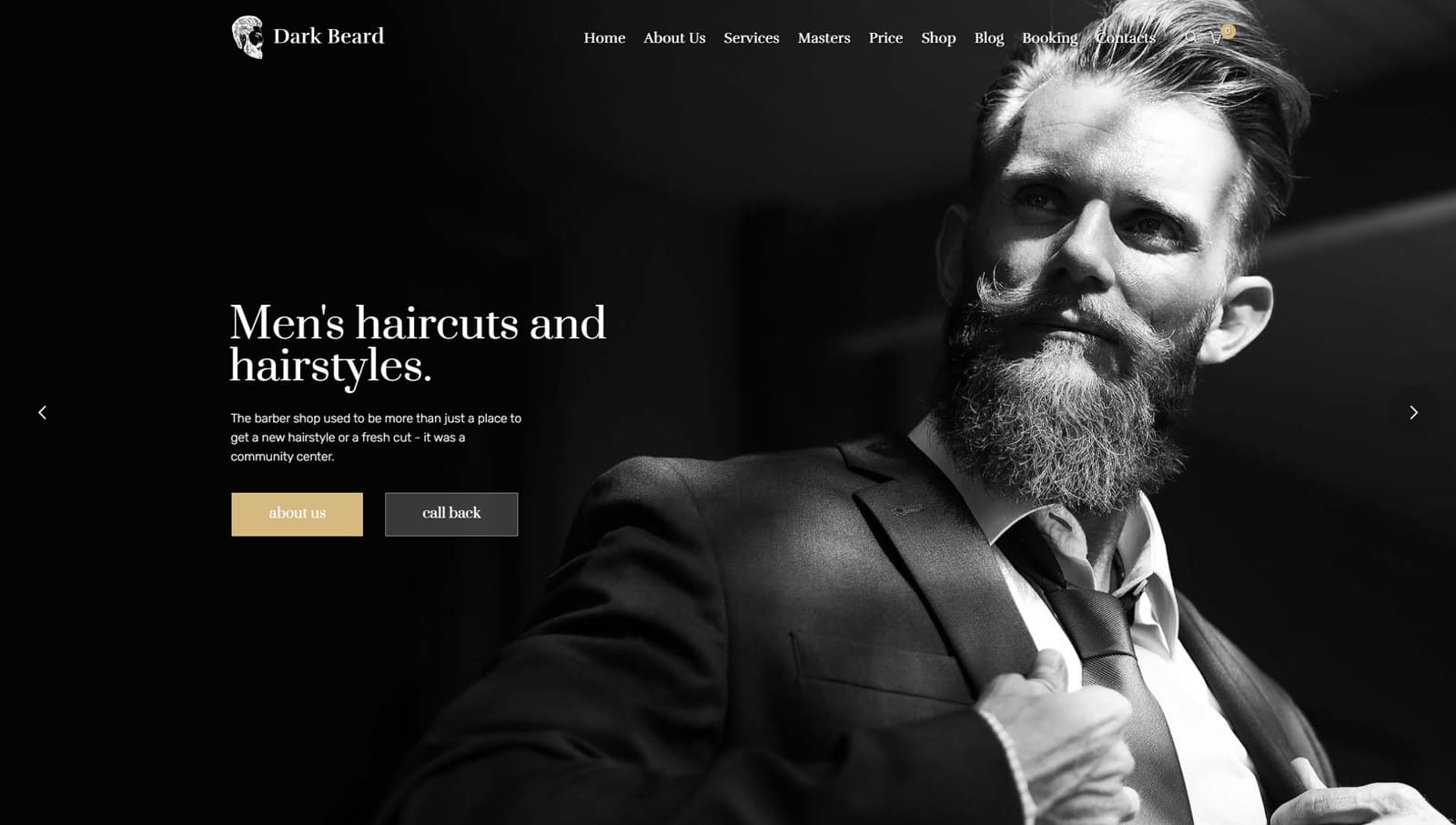 Image of Cutstyle, a stylish barber website template with 9+ ready-made pages.