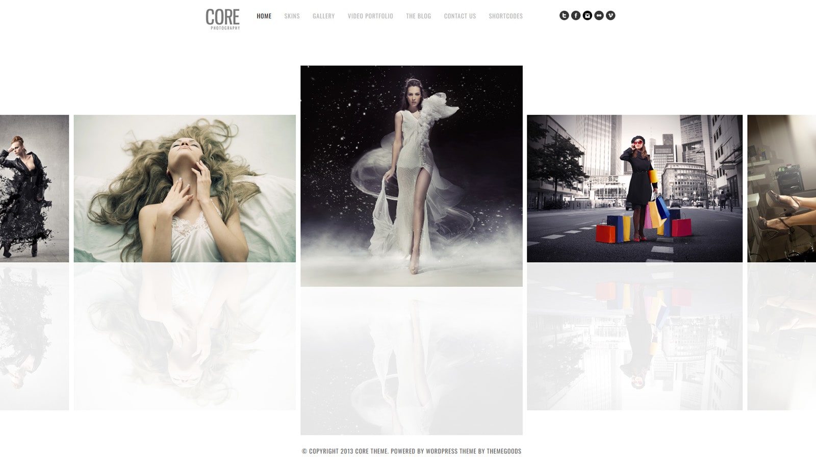 Graphic of Core, one of premium portfolio website templates with built-in shortcodes.