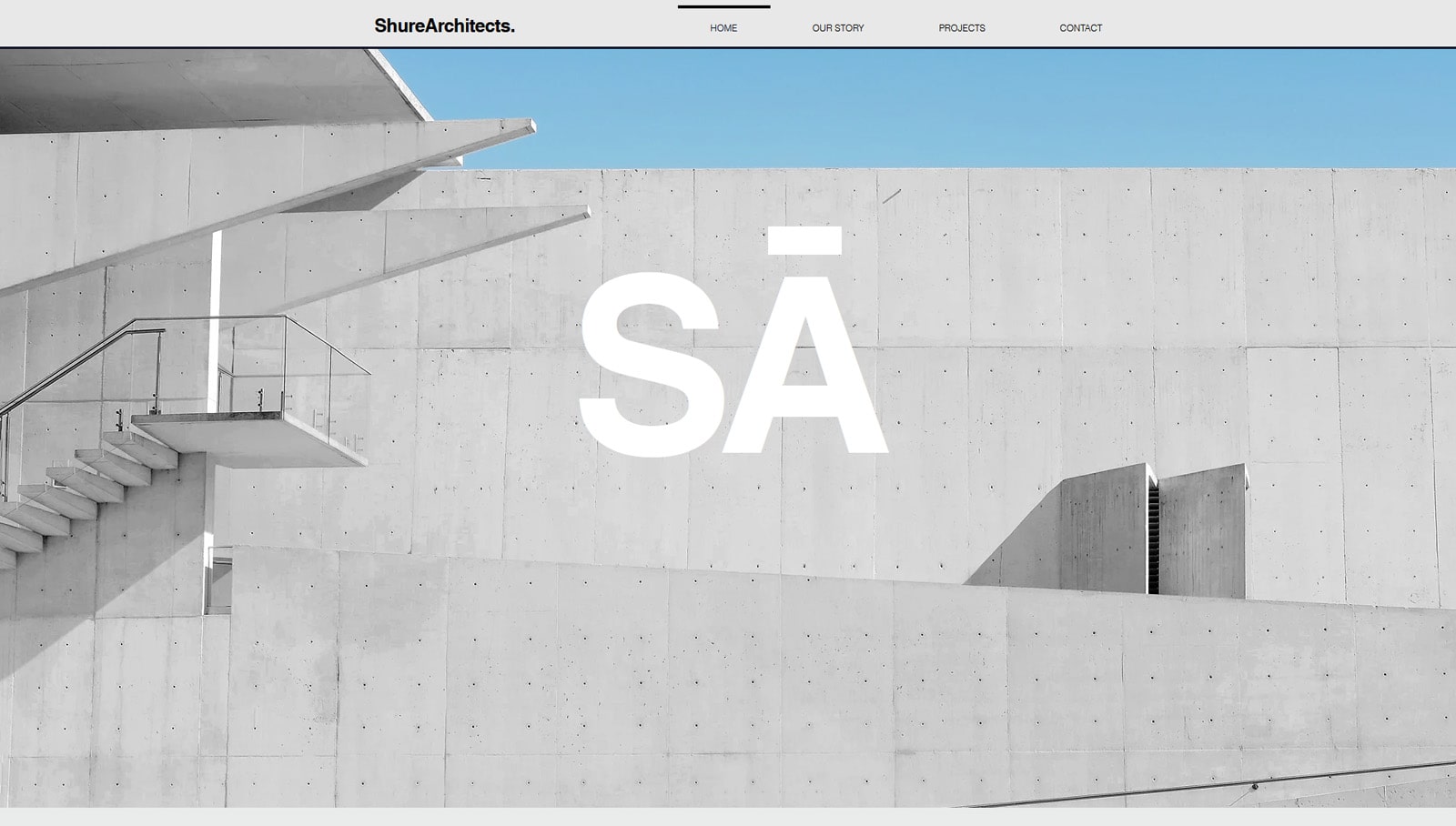 Representation of ShureArchitects, one of free portfolio website templates with a modern & minimalist design.