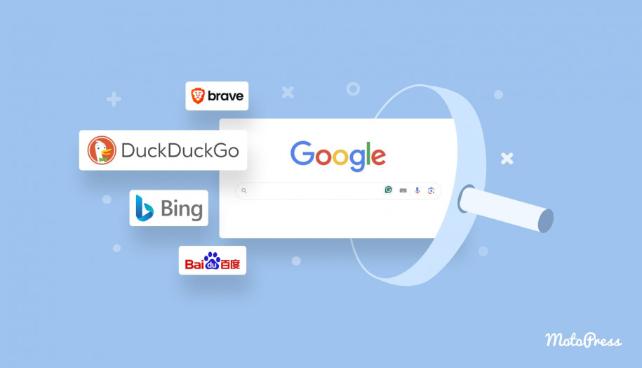 Logos of various search engines.