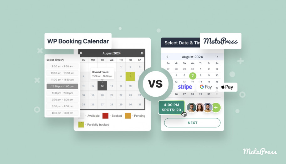 WP Booking vs Appointment Booking illustrated.