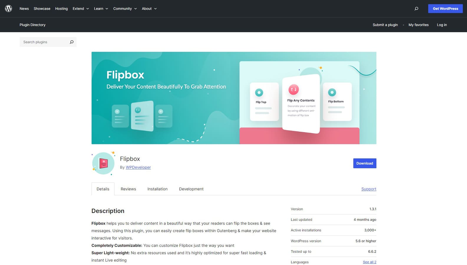 Picture of Flipbox, one of the WordPress flip box plugins, with diverse customization settings.