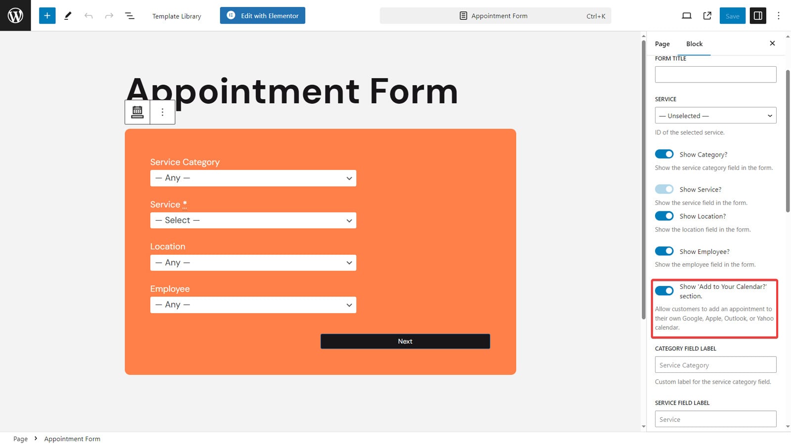 Picture of a toggle for calendar synchronization useful for those who want to create travel agency website.