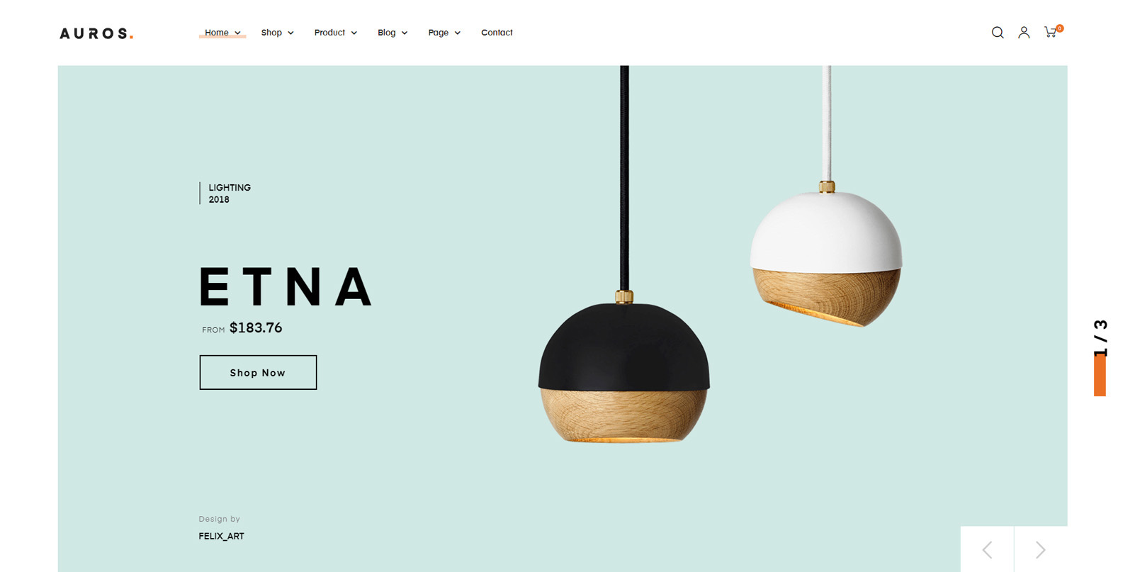 Photograph of Auros, a WooCommerce theme for furniture stores with 24+ impressive home pages.