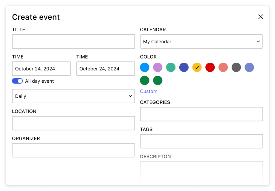 Create Color-Coded Events with All Essential Details