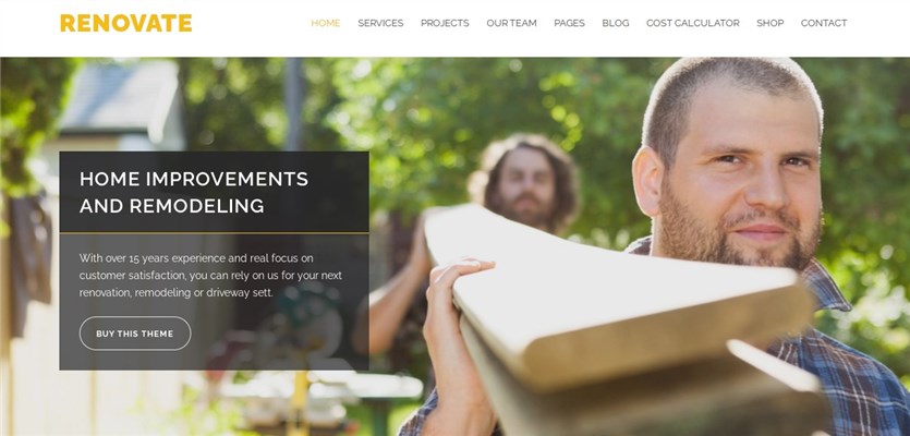 Screenshot of the Renovate theme homepage demo.