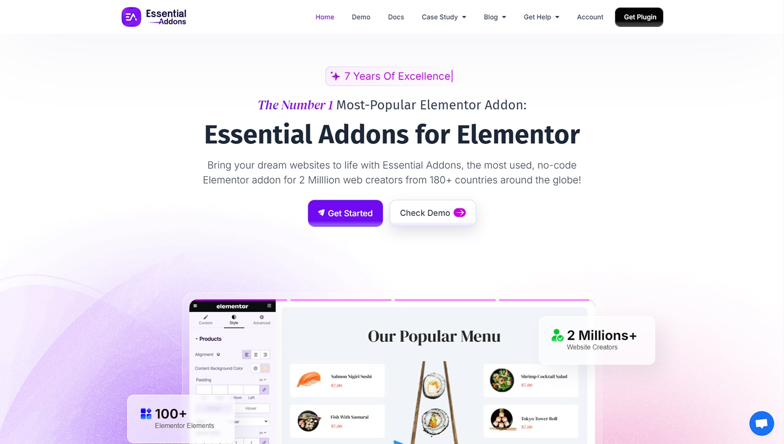 Representation of Essential Addons for Elementor, an add-on offering among many other tools diverse Elementor carousel widgets with 2,5k+ Elementor templates.